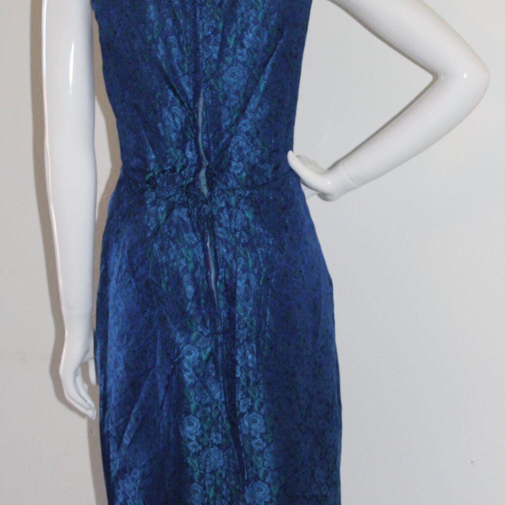 Blue Vintage 1950s Vintage Brocade Dress - Picture 8 of 9
